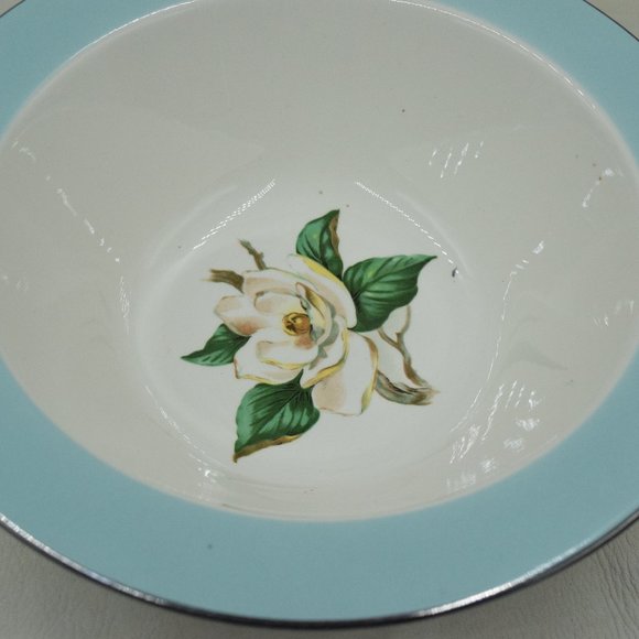 MCM Vintage Lifetime China Co Vegetable Bowl Magnolia Pattern - Picture 2 of 7